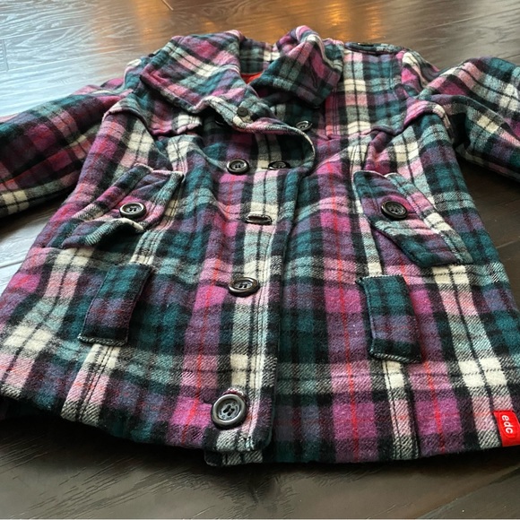 Luxury EDC by Esprit Women’s Heavy Pink & Teal Flannel Winter Jacket - Picture 5 of 16